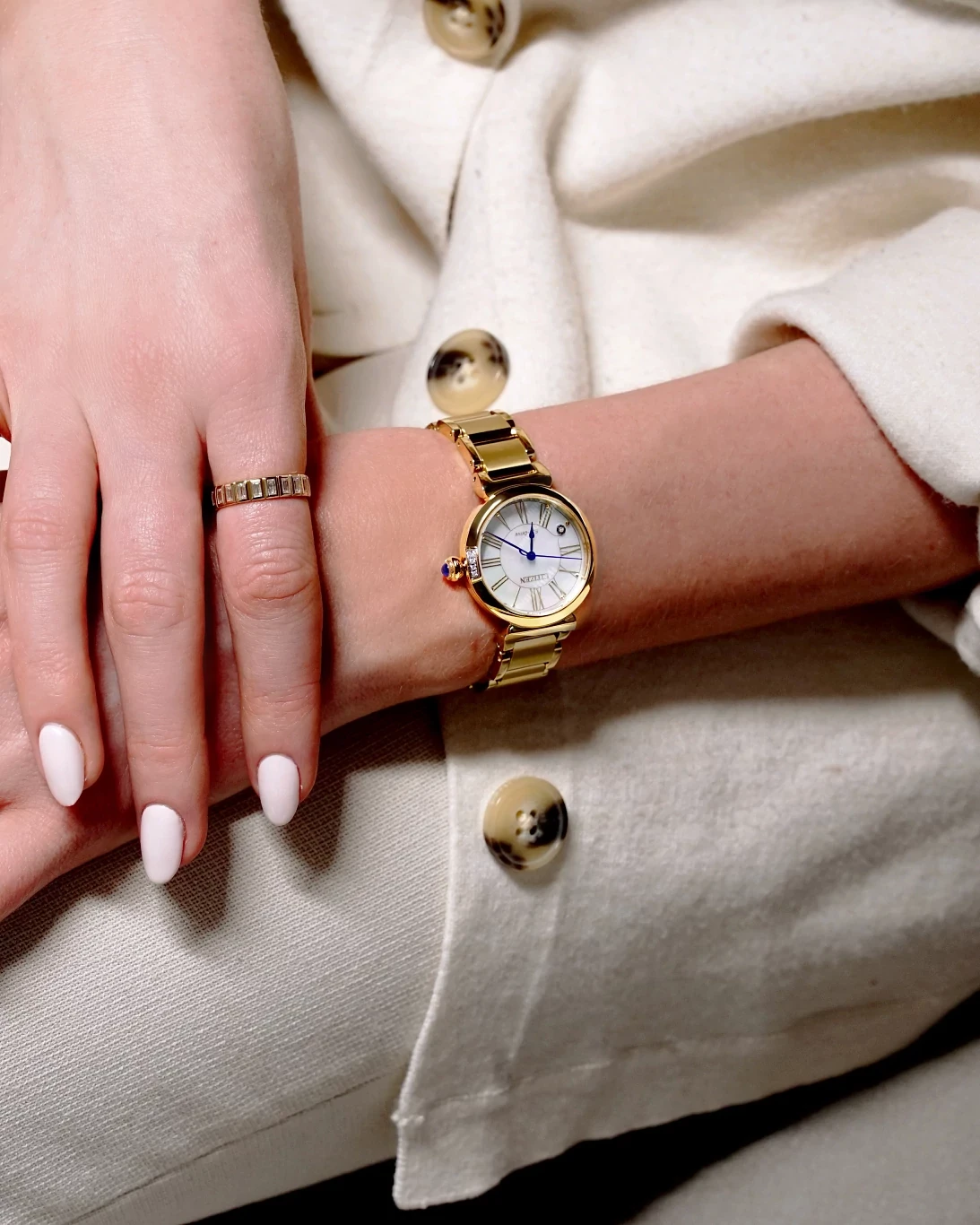 Citizen L Mae White Dial Stainless Steel Bracelet EM1062-57D | CITIZEN